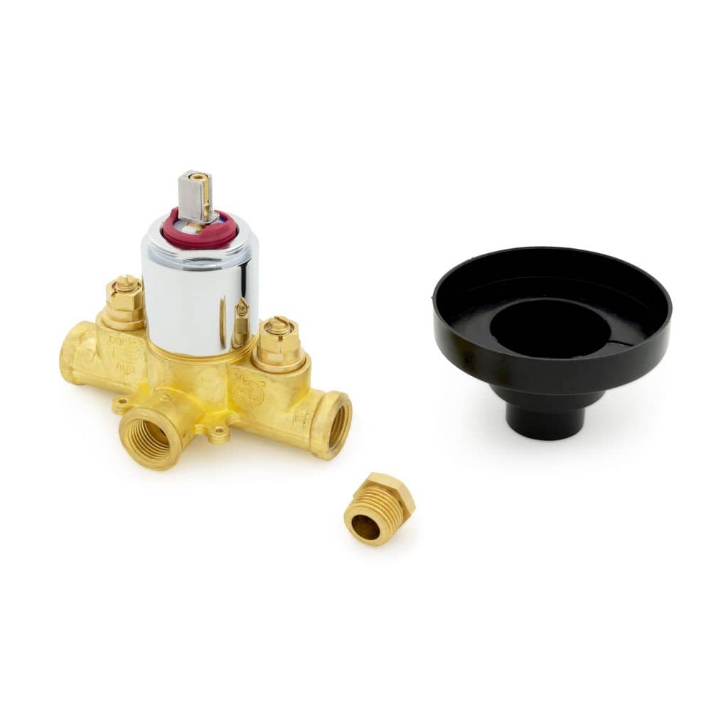 Zurn Temp-Gard III Tract Pack, 4-Port Valve Only with Tub Plug, Service Stops, and 1/2 in. Female NPT Threaded Connections (3)