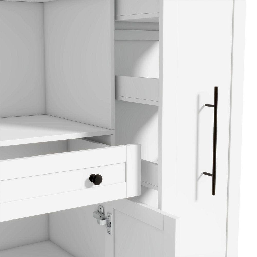COWLOWN 52.8 in. W x 17.7 in. D x 70 in. H Bathroom White Linen Cabinet (3)