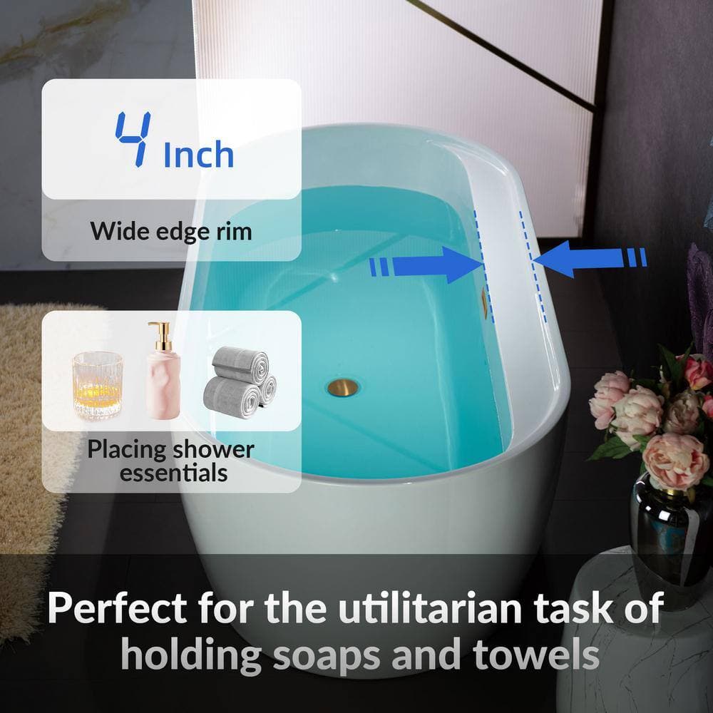 WOODBRIDGE 31.5 in. Soaking Bathtub with Center Drain (4)