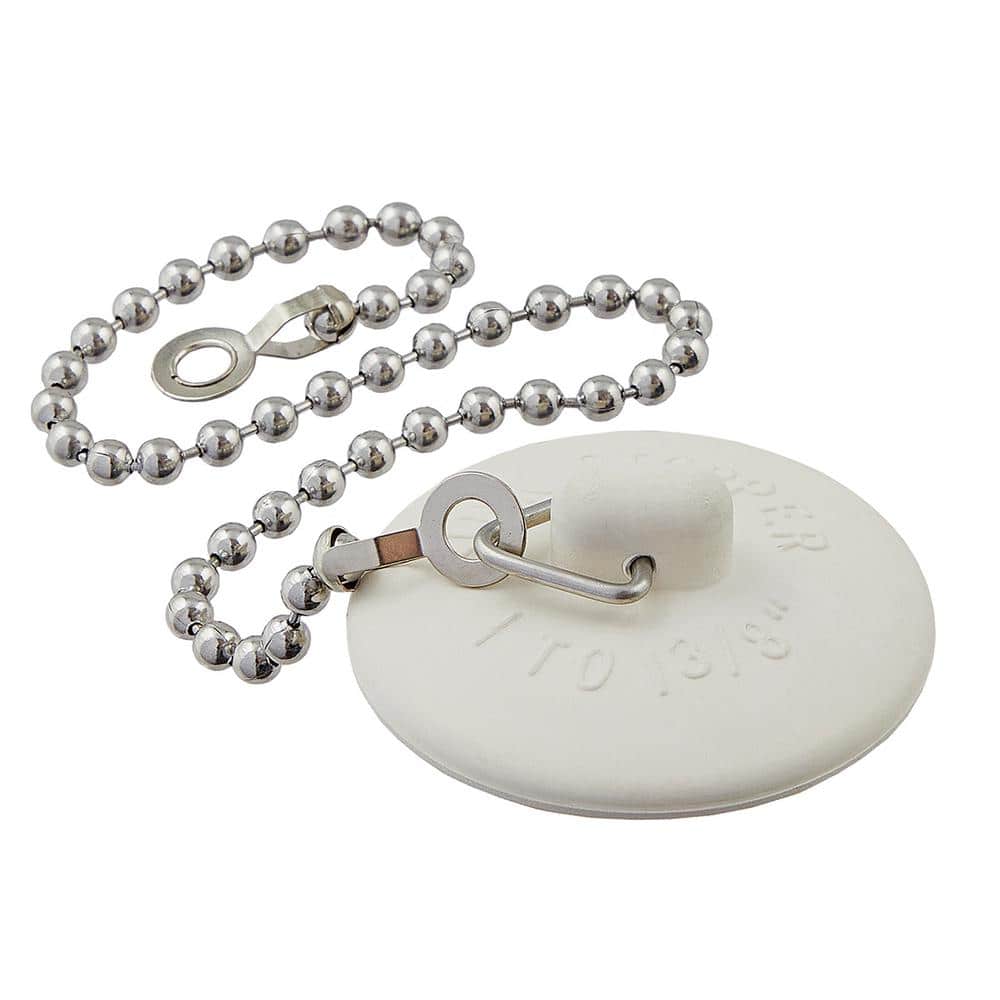 Everbilt 1 in. to 1-3/8 in. Sink Stopper with Chain in White