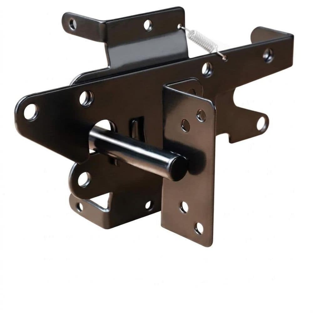 Unbranded Automatic Self-Closing Steel Gate Latch Powder-Coated Black for Wooden Vinyl Fence Pool Garden Outdoor W/Mounting Screws (1)