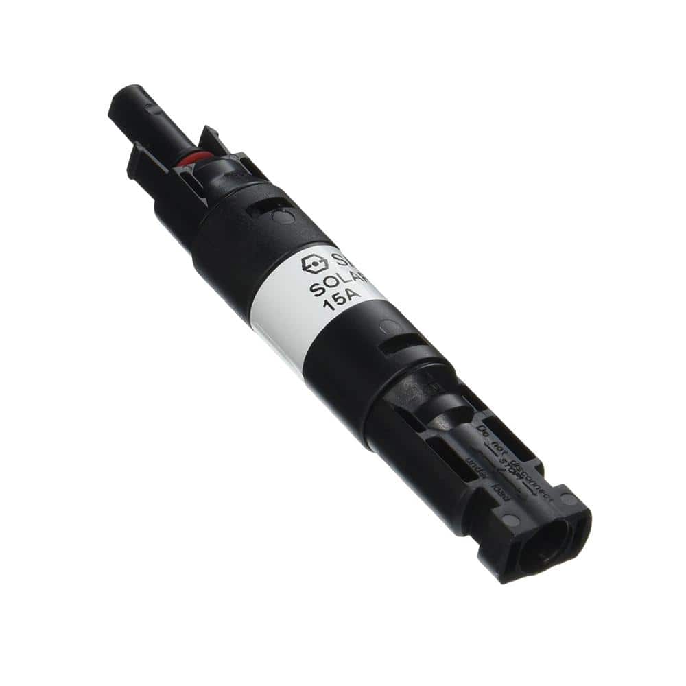 Renogy 15 Amp Male and Female Connector PV Solar Waterproof In-Line Fuse Holder with Fuse (1)