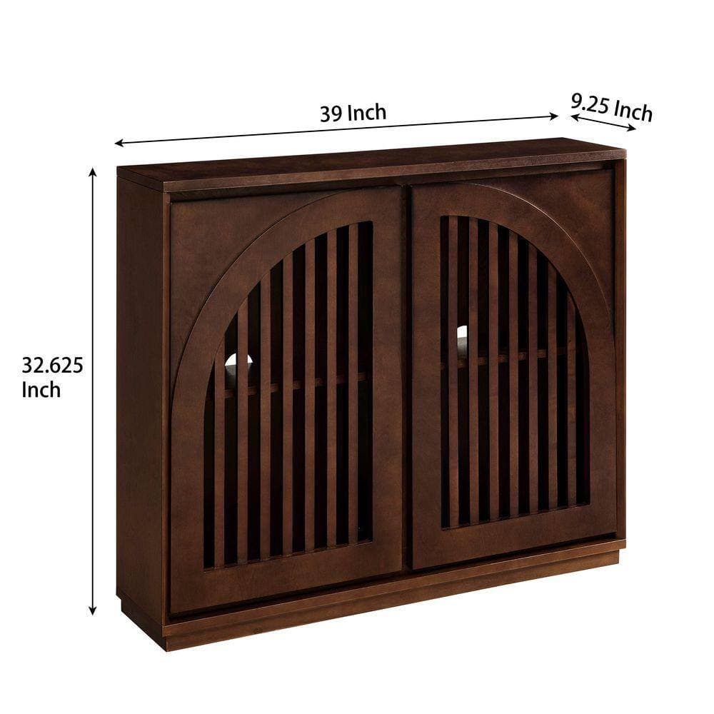 COWLOWN 39 in. W x 9.25 in. D x 32.48 in. H Bathroom Dark Brown Linen Cabinet (2)