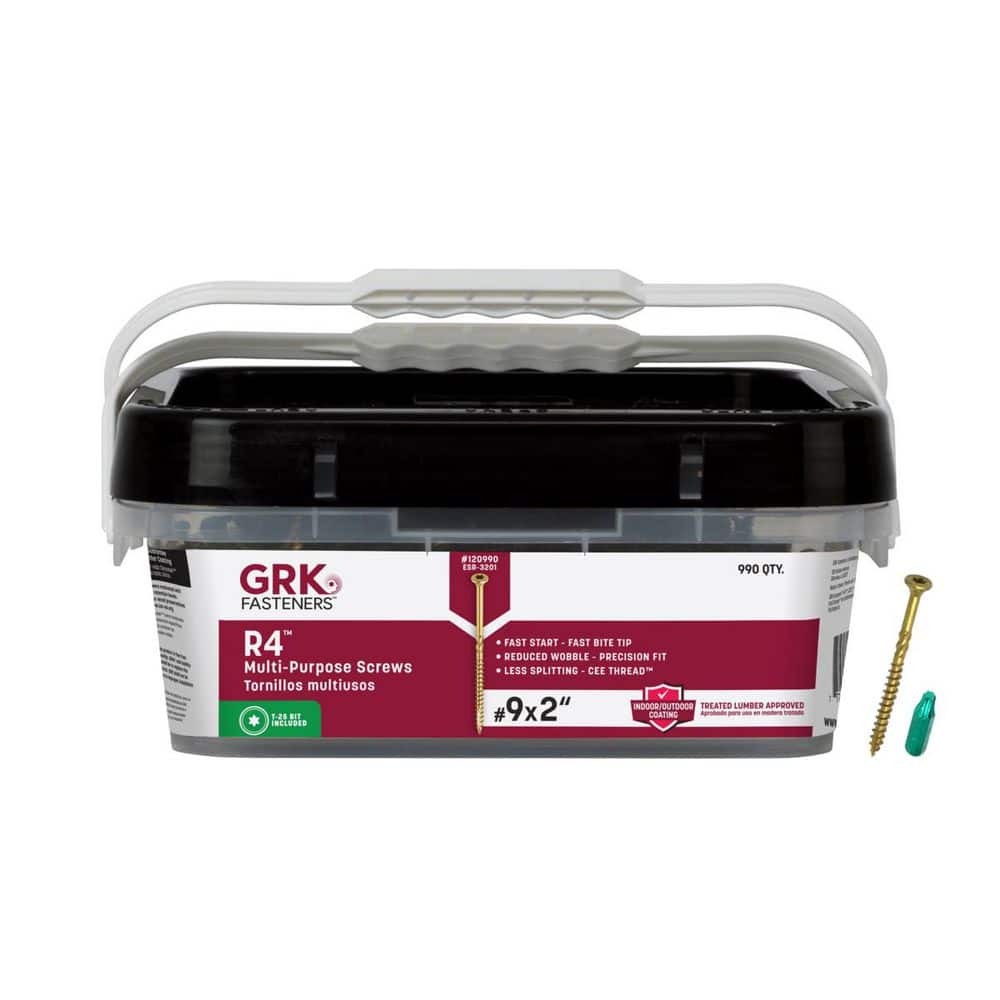 GRK Fasteners 9 x 2 in. Star Drive Countersinking Bugle Head R4 Multi-Purpose Screw Extended Contractor Pack (990-Piece)
