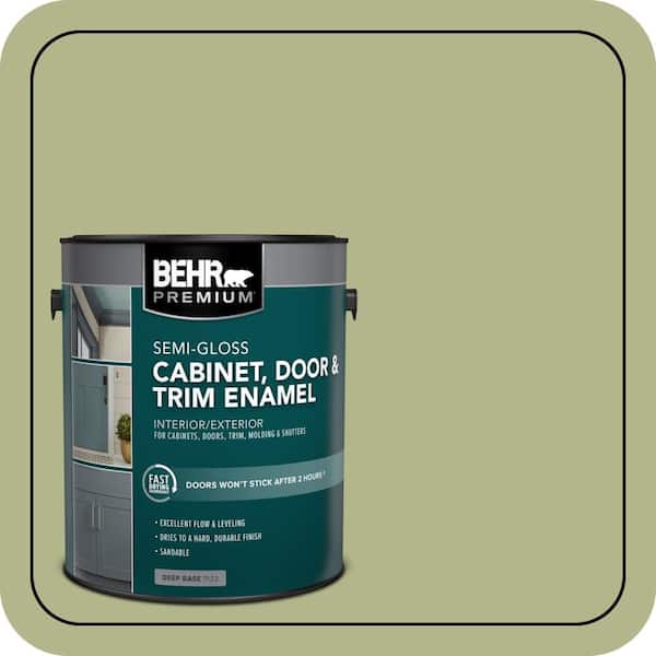 BEHR PREMIUM 1 gal. #M350-4 Sweet Grass Semi-Gloss Enamel Interior/Exterior Cabinet, Door & Trim Paint (2)