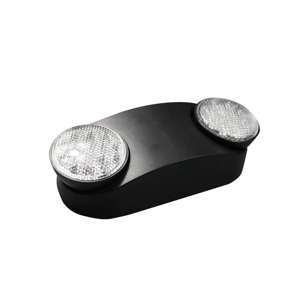 Commercial Electric 1-Pack 11-Watt Equivalent Oval Integrated LED Black Emergency Light with Ni-Cad 3.6-Volt Battery (3)