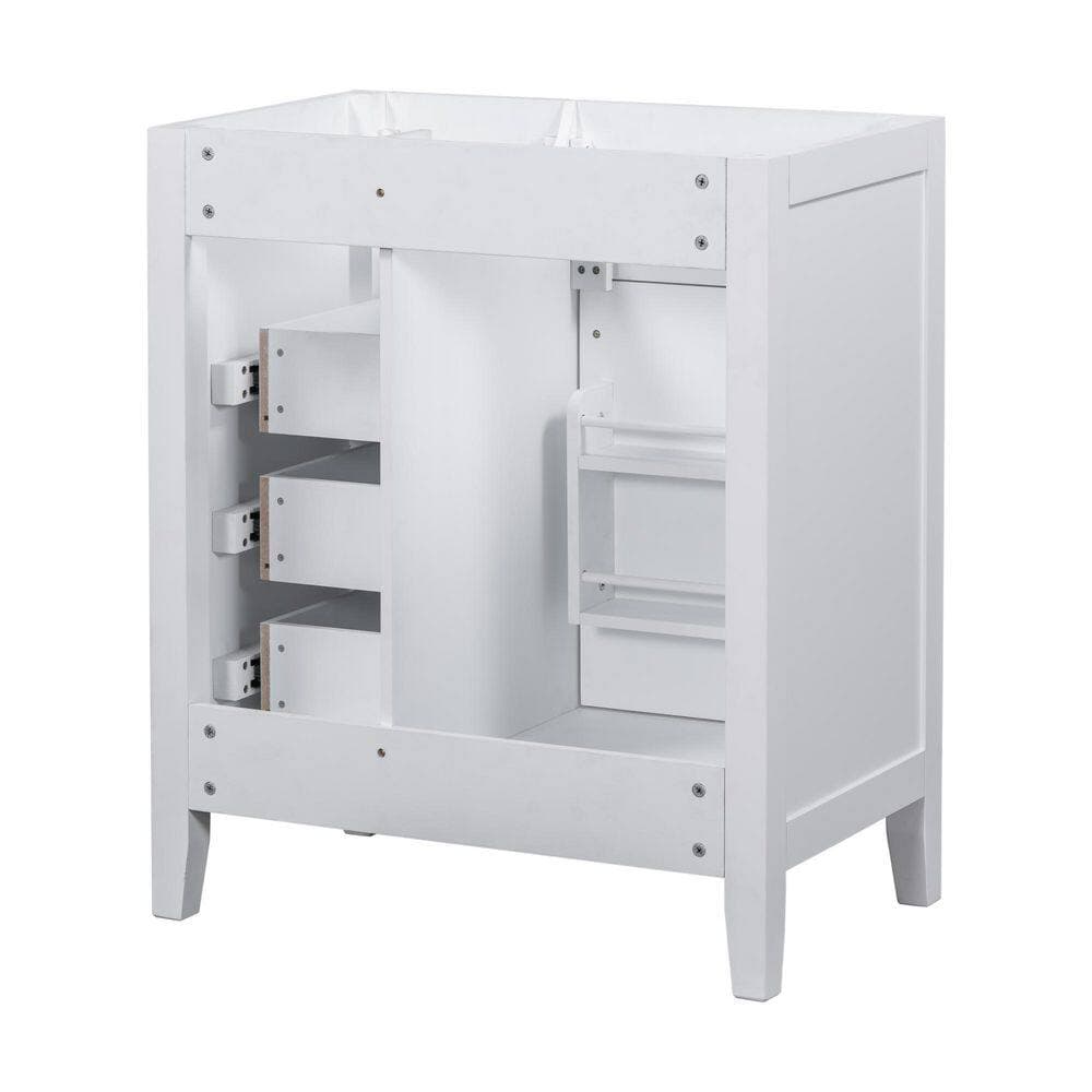 Unbranded Modern Freestanding 30 in. Bath Vanity Cabinet without Top in White with Drawers, Solid Frame and MDF Board (2)