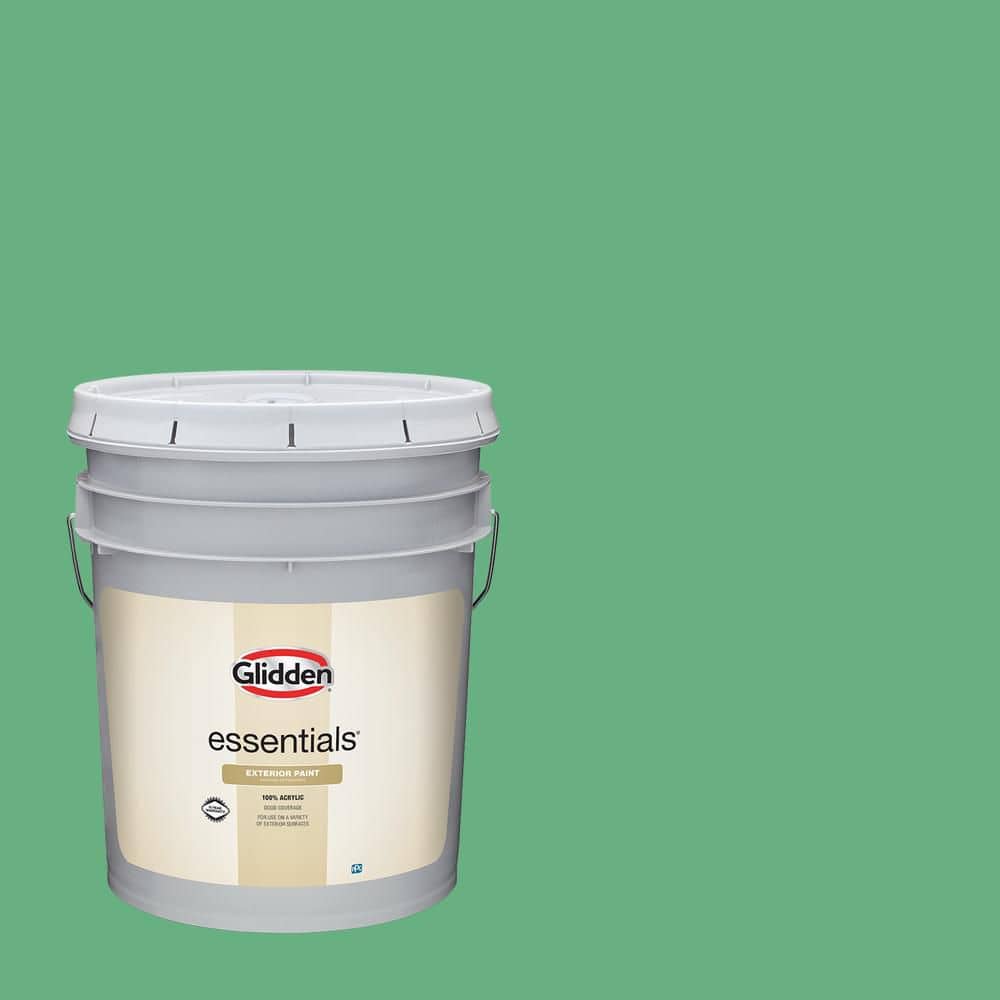 Glidden Essentials 5 gal. PPG1226-5 Garden Mint Semi-Gloss Exterior Paint