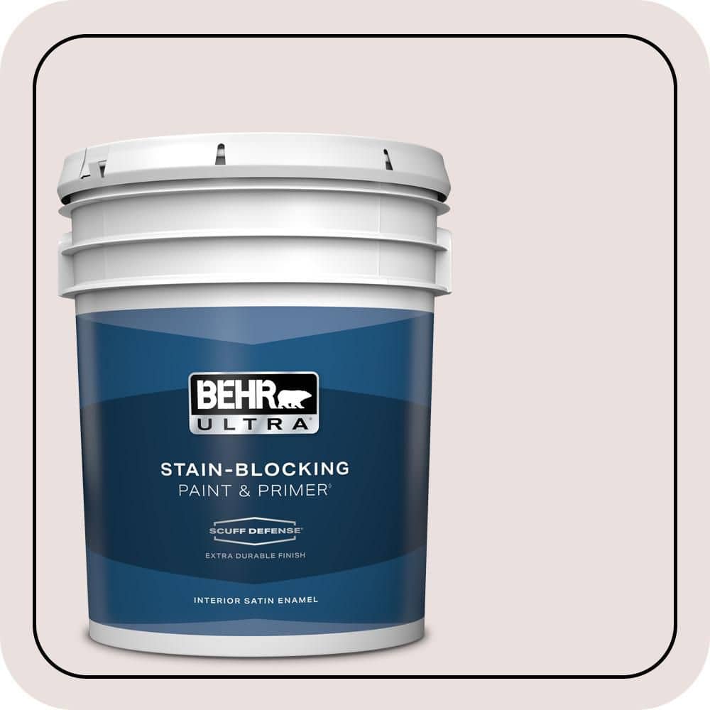BEHR ULTRA 5 gal. #PR-W06 Prelude to Pink Extra Durable Satin Enamel Interior Paint & Primer