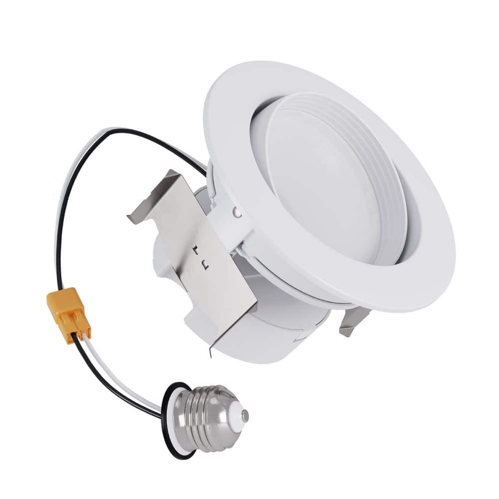 HALO 1-pack RA 4 in. Integrated LED Recessed Light Trim, 600 Lumens/900 Lumens, 5 Selectable CCT, D2W, 120-Volt, White (2)