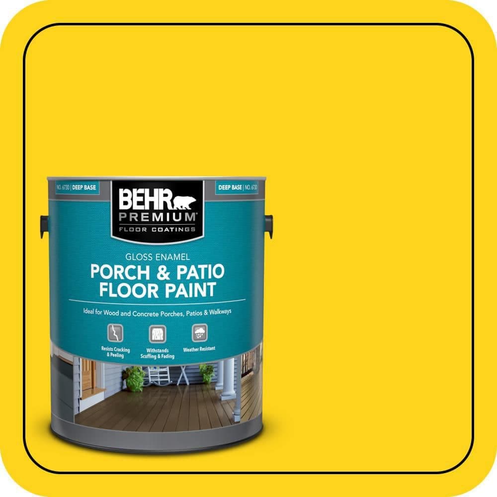 BEHR PREMIUM 1 gal. #S-G-390 Lemon Zest Gloss Enamel Interior/Exterior Porch and Patio Floor Paint