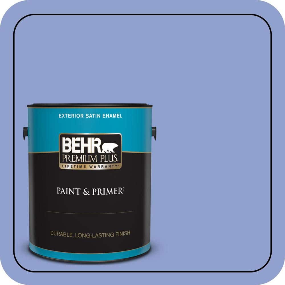 BEHR PREMIUM PLUS 1 gal. #600B-4 Pageant Song Satin Enamel Exterior Paint & Primer
