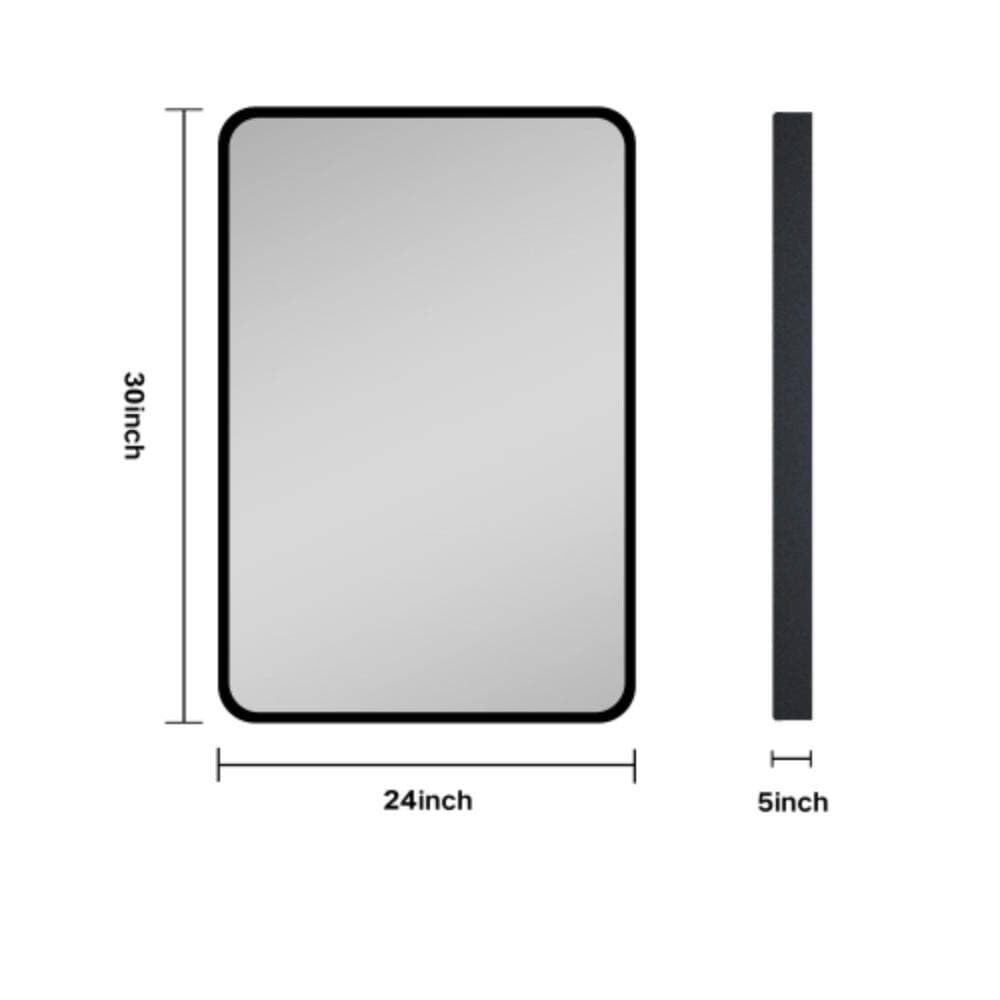 Unbranded 24" x 30"  Bathroom Medicine Cabinet with Mirror, Powder-Coated Iron Storage Cabinet with Adjustable Removable Shelves (2)