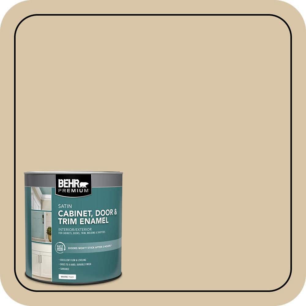 BEHR PREMIUM 1 qt. #MQ2-23 Almond Butter Satin Enamel Interior/Exterior Cabinet, Door & Trim Paint (1)