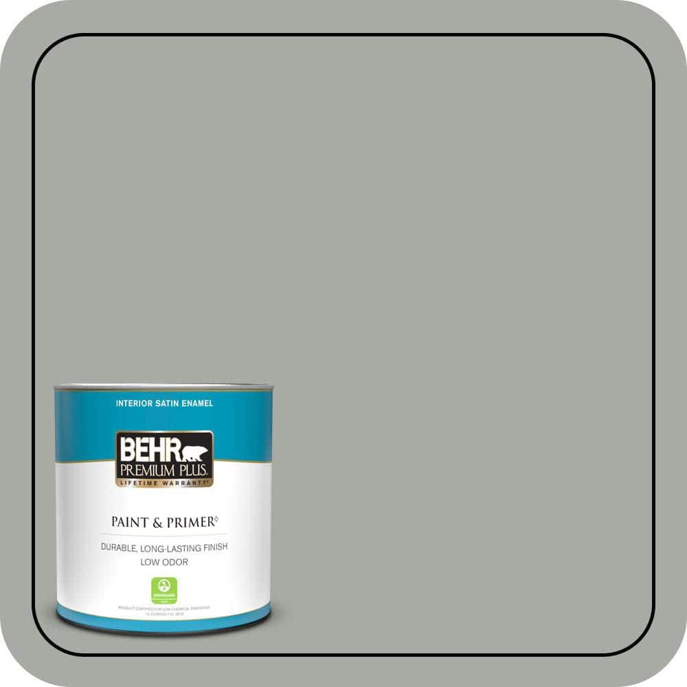 BEHR PREMIUM PLUS 1 qt. #PPU25-15 Flipper Satin Enamel Low Odor Interior Paint & Primer