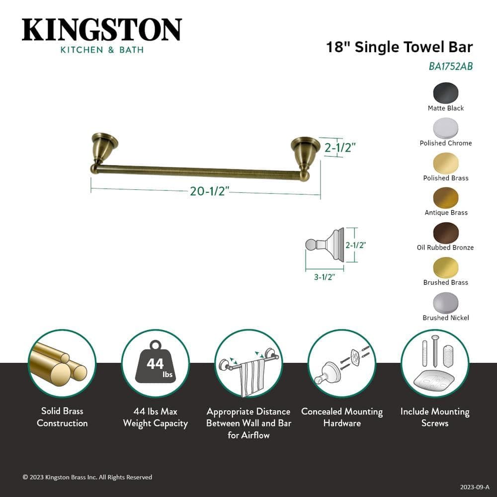 Kingston Brass Heritage Wall Mounted Towel Bar (3)