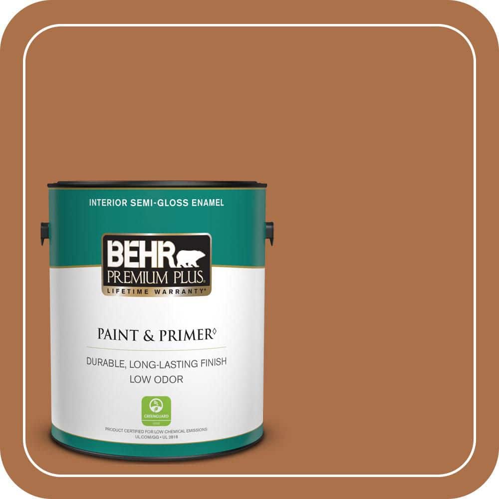 BEHR PREMIUM PLUS 1 gal. #260D-7 Copper Mountain Semi-Gloss Enamel Low Odor Interior Paint & Primer