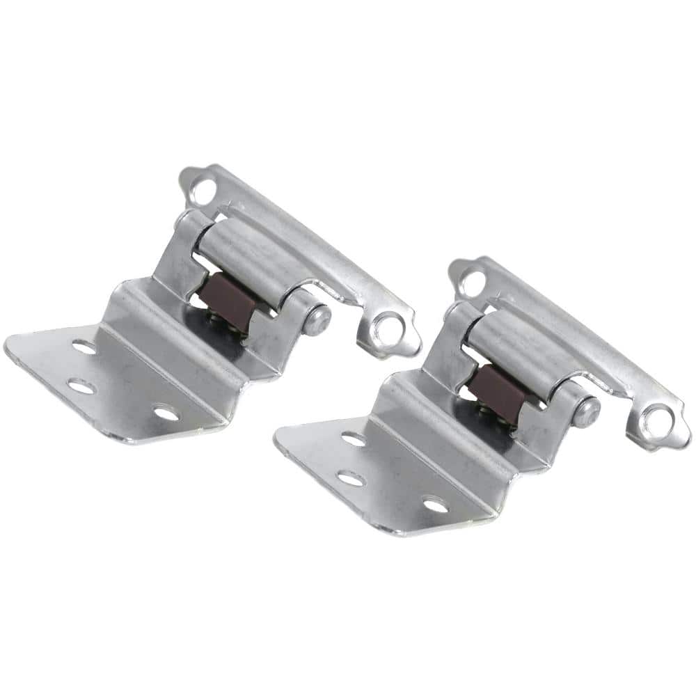 Laurey Face Frame Inset Polished Chrome 3/8 inch Inset Self-Closing Hinge (25 -Pack)
