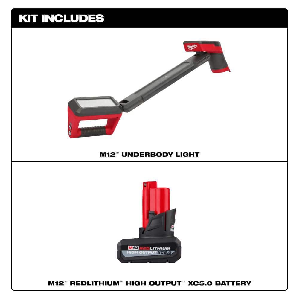 Milwaukee M12 12V Lithium-Ion Cordless LED Underbody Light with M12 5.0 Ah Battery (2)