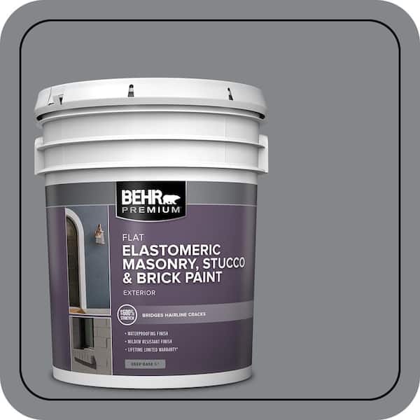 BEHR PREMIUM 5 gal. #N500-5 Magnetic Gray color Elastomeric Masonry, Stucco and Brick Exterior Paint (2)