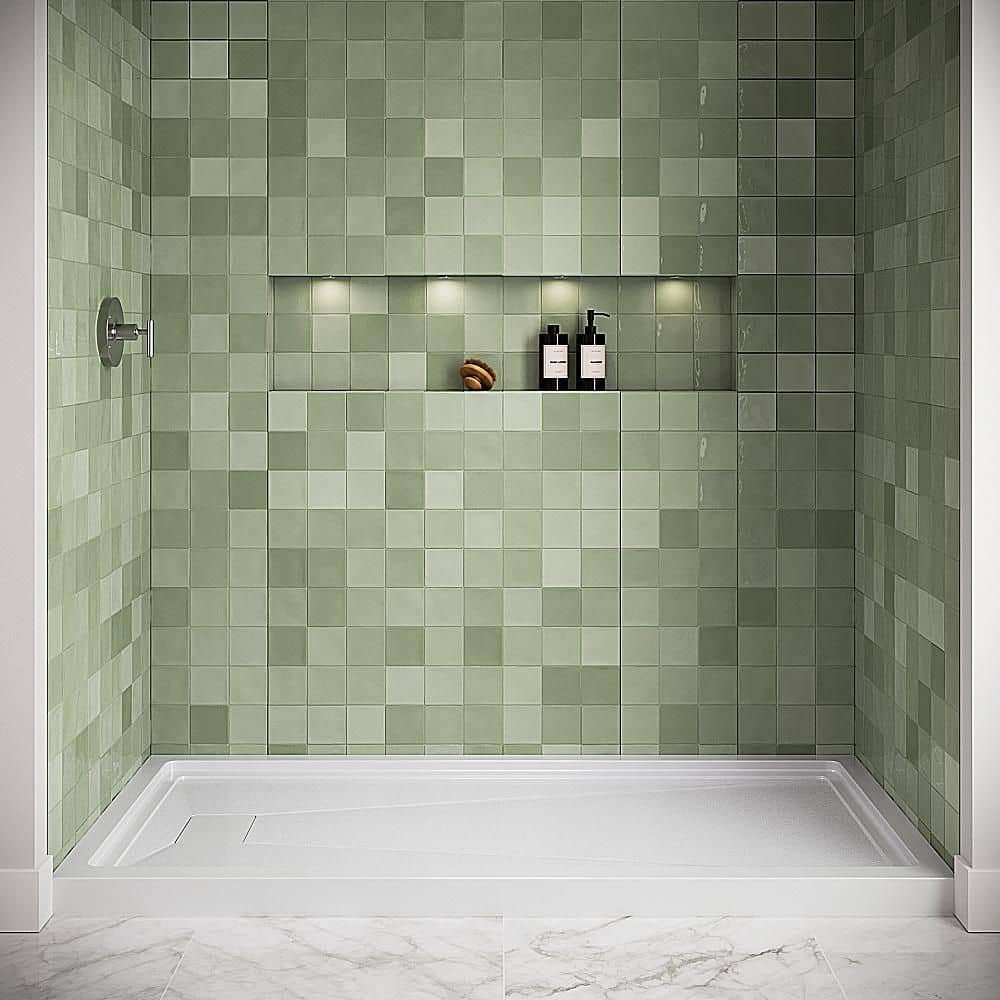 Streamline GB-617-472 72 in. 36 in. Alcove Acrylic Shower Pan Base with Drain, Drain Included (2)