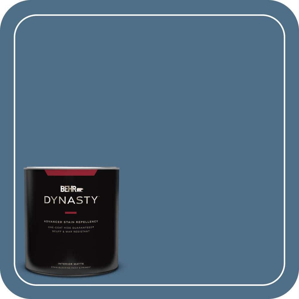 BEHR DYNASTY 1 qt. #570D-6 Neptune Blue Matte Interior Stain-Blocking Paint and Primer