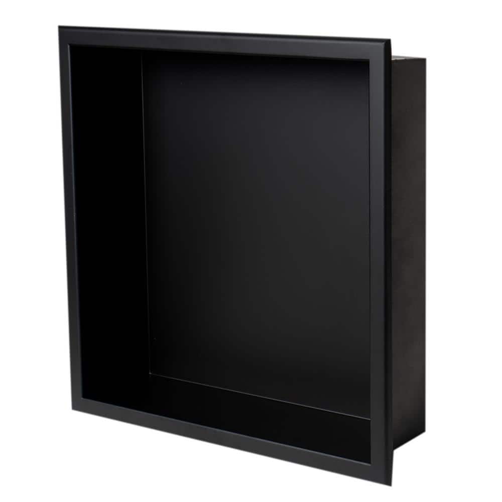 ALFI BRAND Matte Black 16 in. x 16 in. Stainless Steel Niche (2)