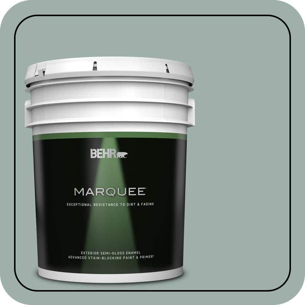 BEHR MARQUEE 5 gal. #490F-4 Gray Morning Semi-Gloss Enamel Exterior Paint & Primer