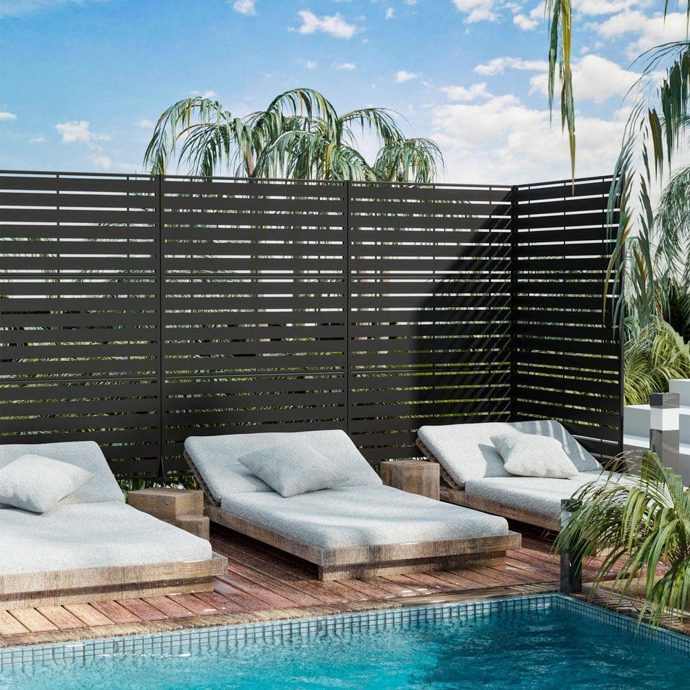 PexFix 72 in. 47 in. Outdoor Metal Galvanized Privacy Screen Fence Garden Panels