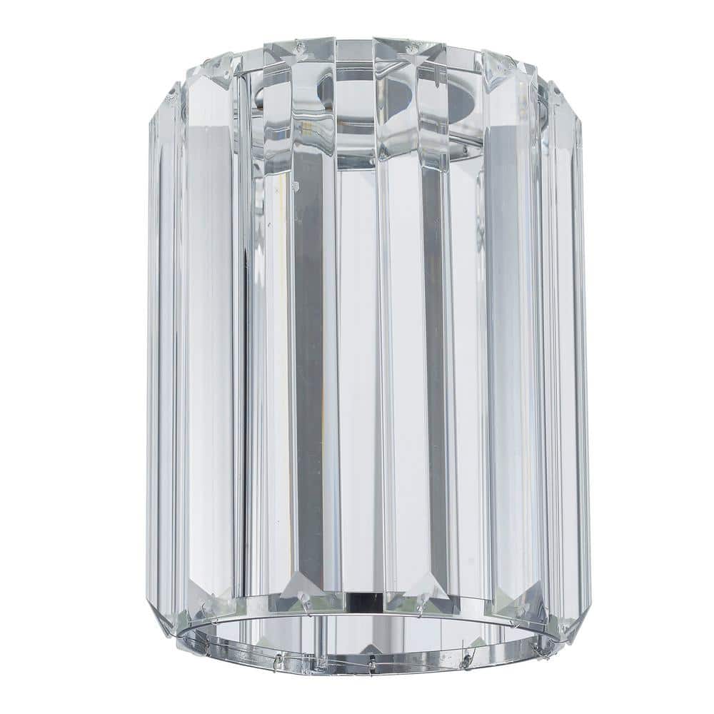 PRIVATE BRAND UNBRANDED 6.25 in. Clear Emerald Crystal Glass Cylinder Shaped Replacement Pendant Shade with 2.25 in. Uno Fitter (2)