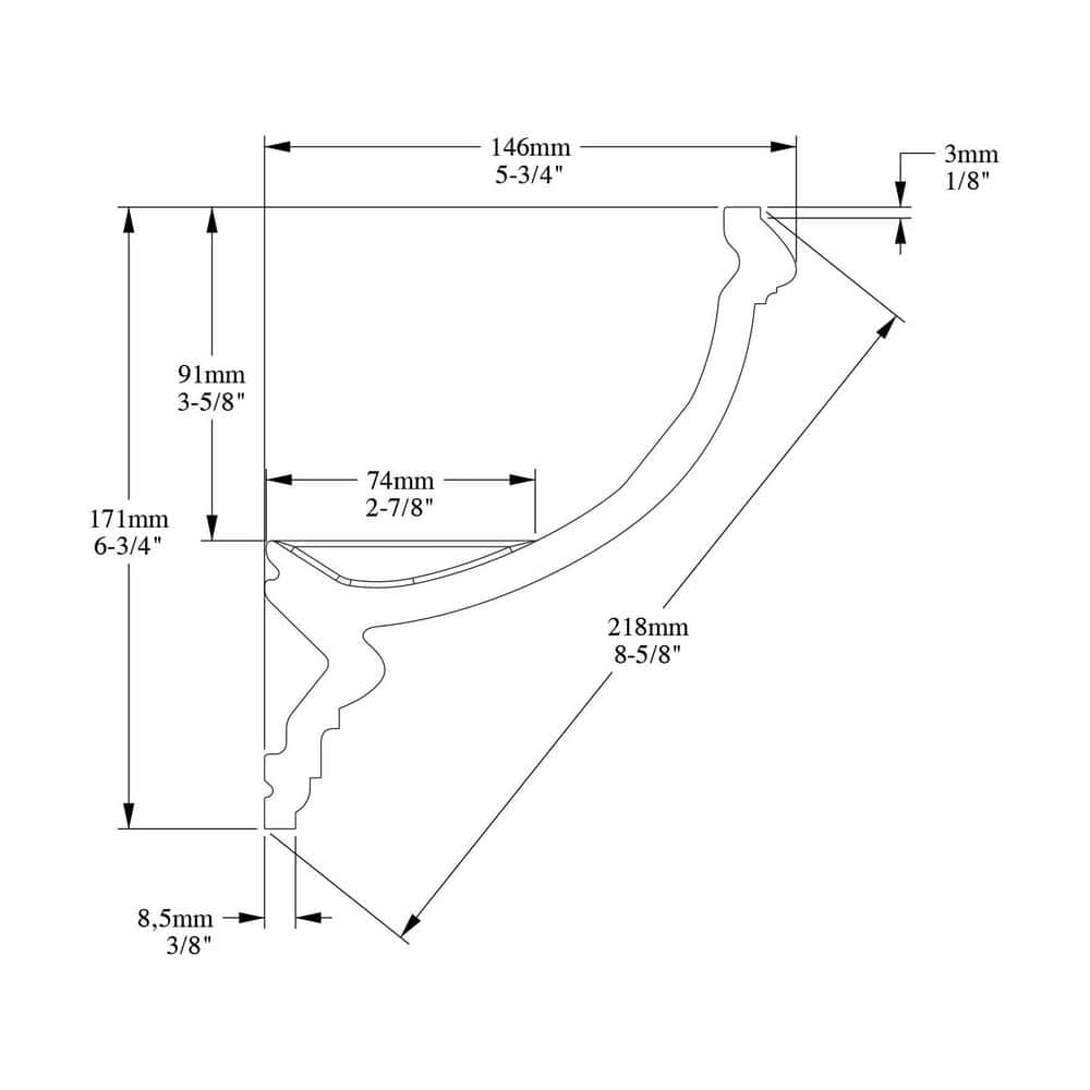 ORAC DECOR 5-3/4 in. x 6-3/4 in. x 78-3/4 in. Primed White Plain Polyurethane Crown Moulding (10-Pack) (2)