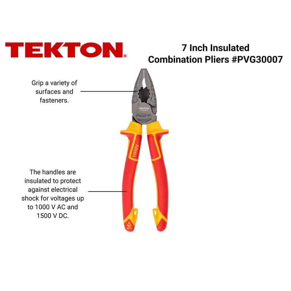 TEKTON 7 in. Insulated Combination Pliers (2)