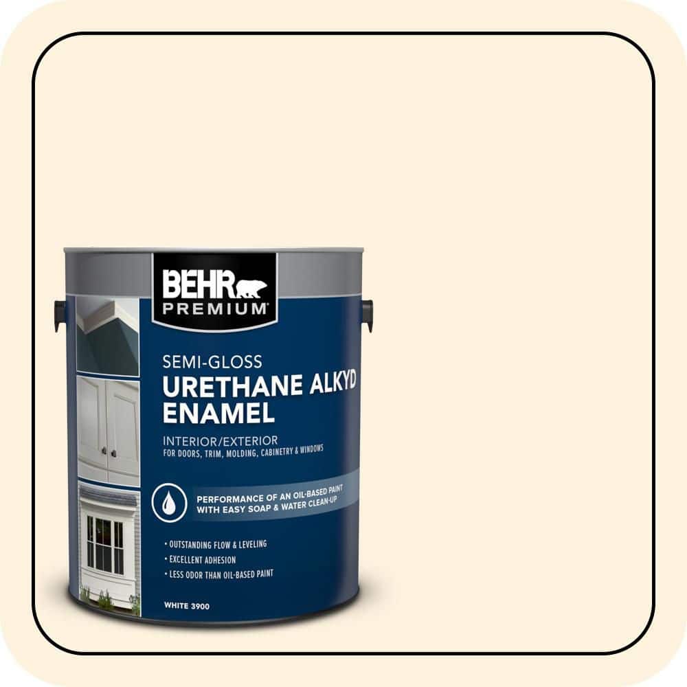 BEHR PREMIUM 1 gal. #M290-1 Thickened Cream Urethane Alkyd Semi-Gloss Enamel Interior/Exterior Paint (1)