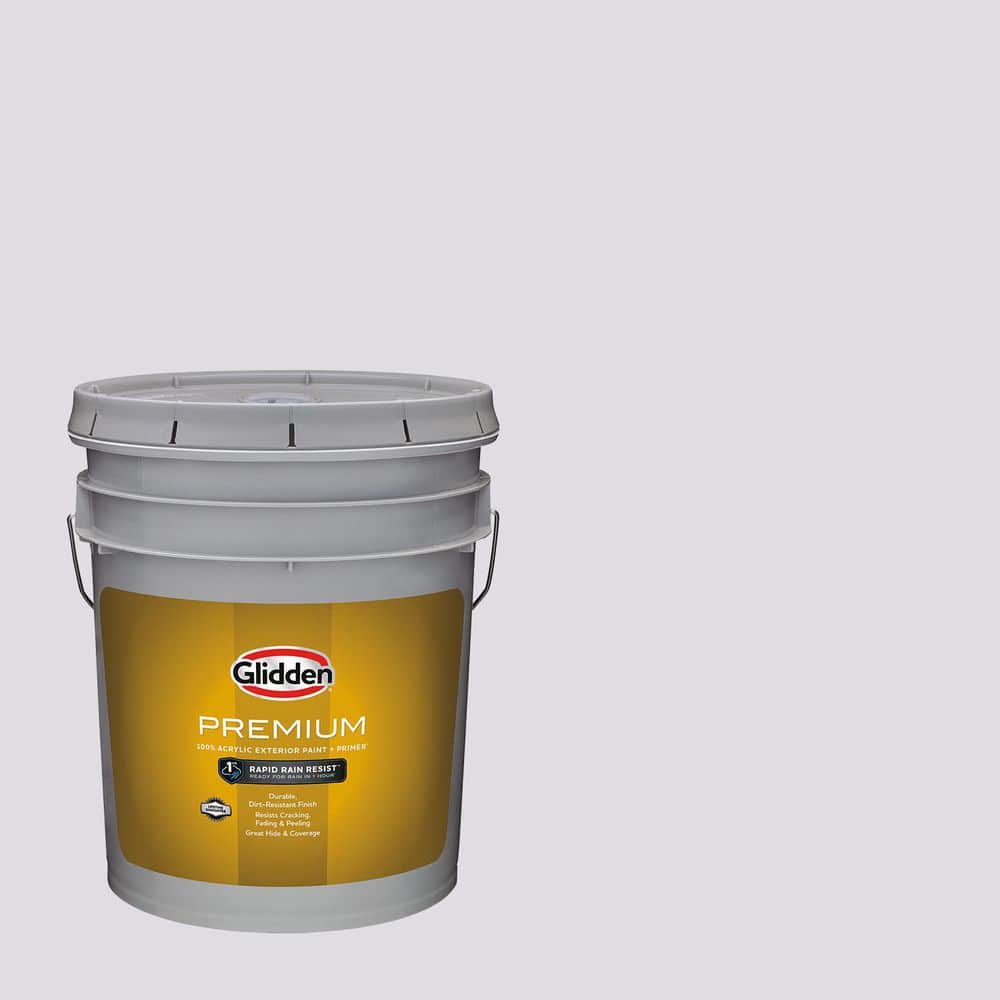 Glidden Premium 5 gal. PPG1173-2 February Frost Flat Exterior Latex Paint