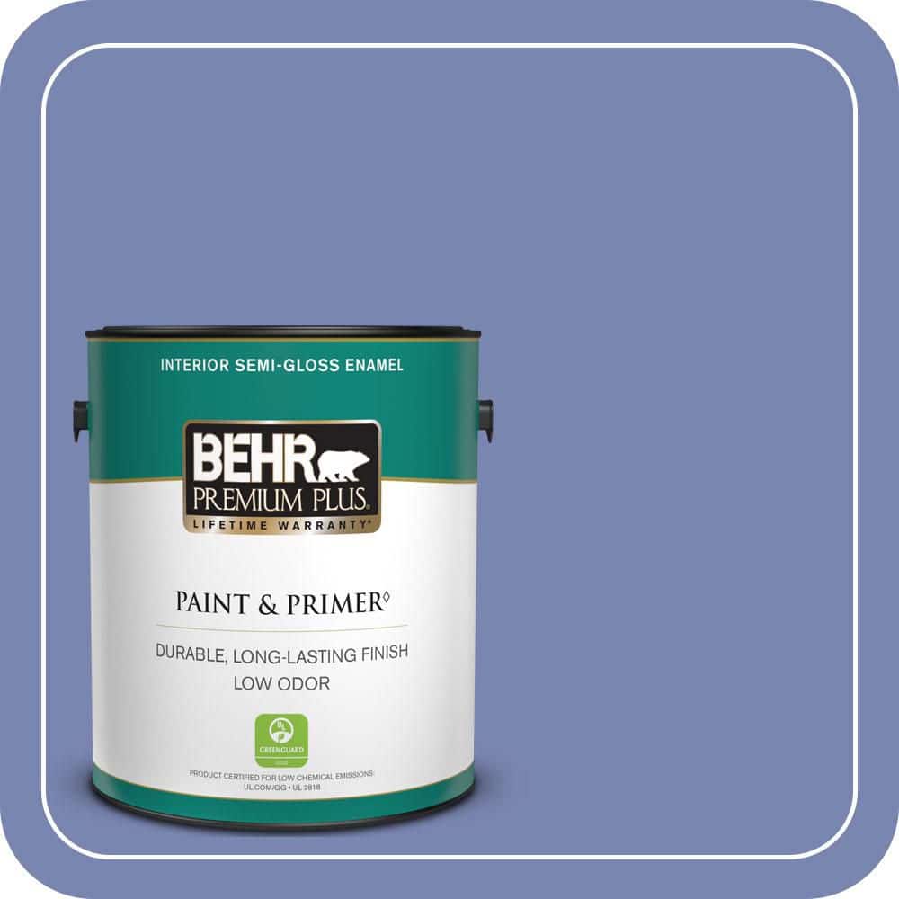 BEHR PREMIUM PLUS 1 gal. #610B-5 Corsican Purple Semi-Gloss Enamel Low Odor Interior Paint & Primer