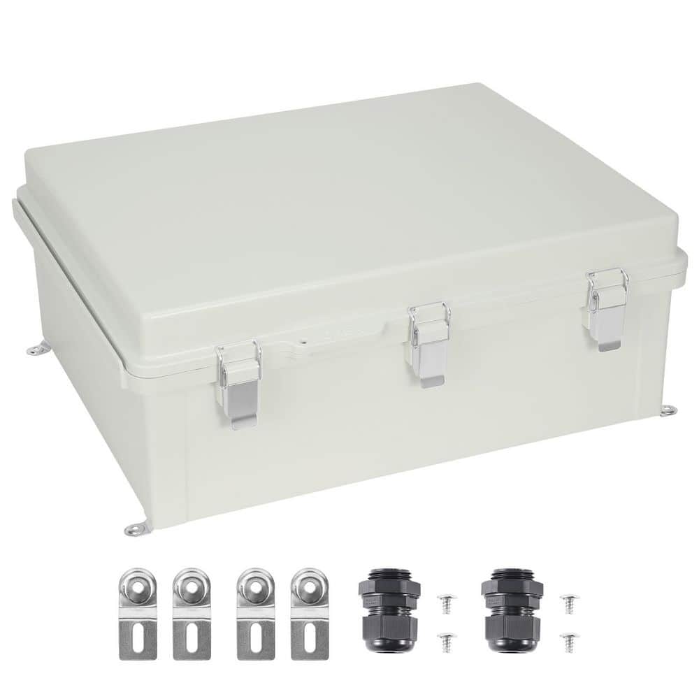 SKYSHALO Outdoor Electrical Junction Box, 20.87 x 16.9 x 7.87 in. ABS Plastic Electrical Enclosure Box with Stainless Steel Latch (1)