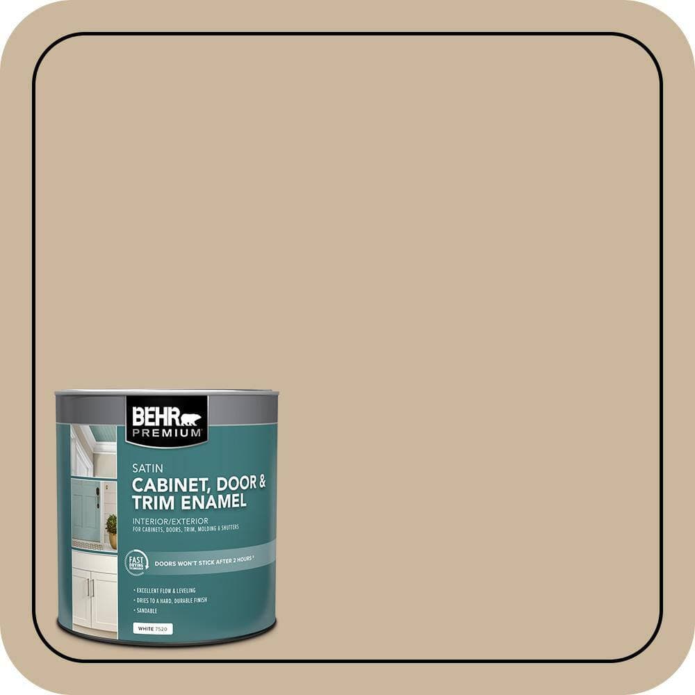 BEHR PREMIUM 1 qt. #MQ2-21 Elemental Tan Satin Enamel Interior/Exterior Cabinet, Door & Trim Paint (1)