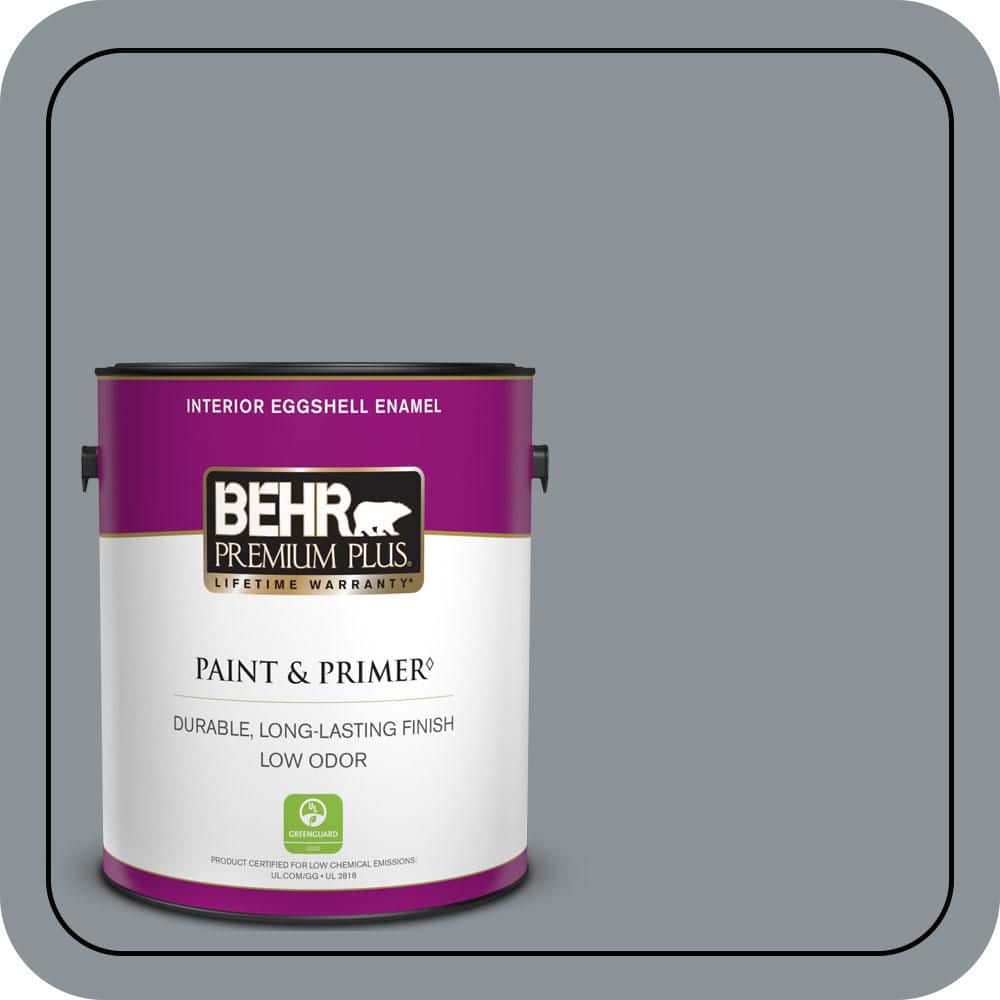 BEHR PREMIUM PLUS 1 gal. #PPU18-04 Dark Pewter Eggshell Enamel Low Odor Interior Paint & Primer
