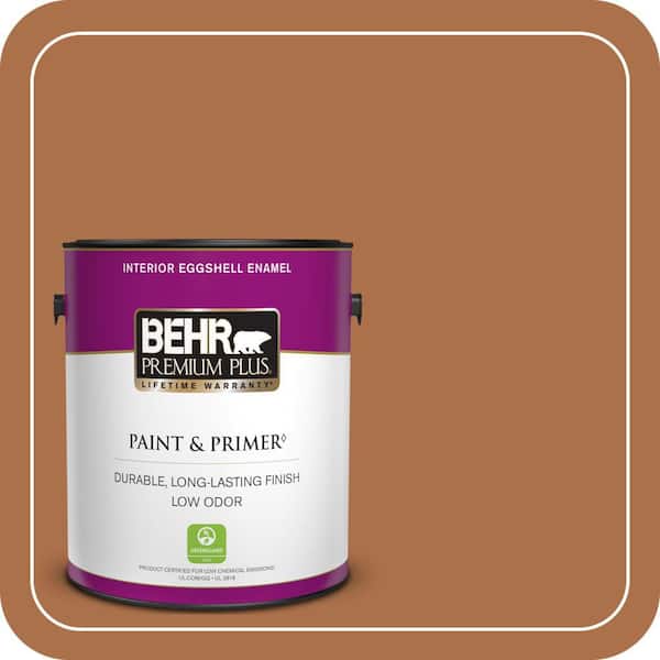 BEHR PREMIUM PLUS 1 gal. #260D-7 Copper Mountain Semi-Gloss Enamel Low Odor Interior Paint & Primer (4)