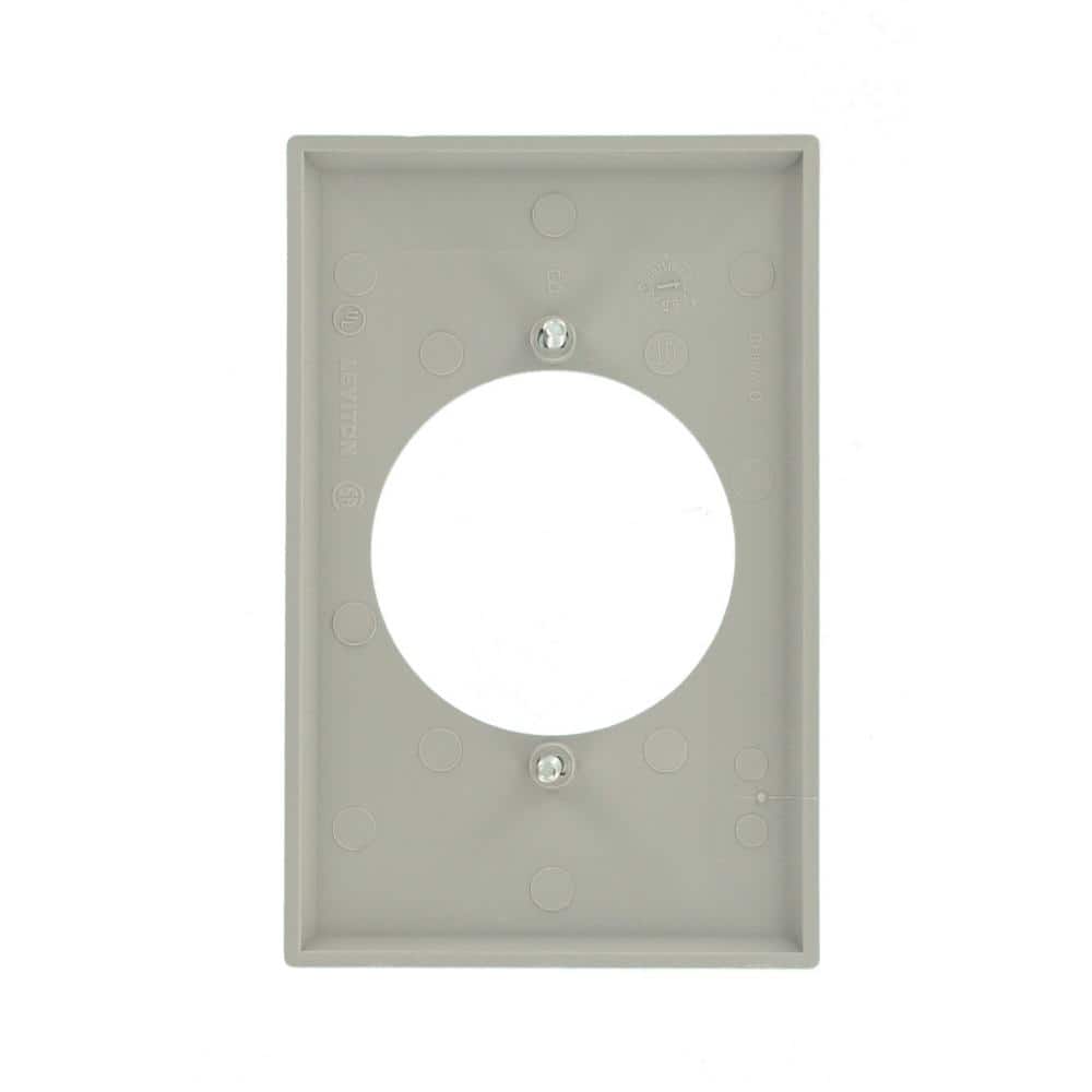 Leviton 1-Gang Gray 2.15 in. Single Outlet/Receptacle Nylon Standard Wall Plate (1-Pack) 80728-GY (2)