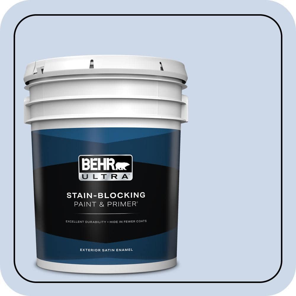 BEHR ULTRA 5 gal. #610C-2 Calm Water Satin Enamel Exterior Paint & Primer