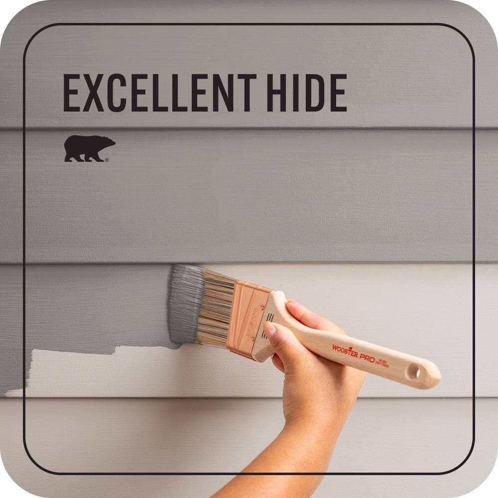 BEHR PREMIUM PLUS 1 qt. #PPU18-16 Elephant Skin Satin Enamel Exterior Paint & Primer (4)