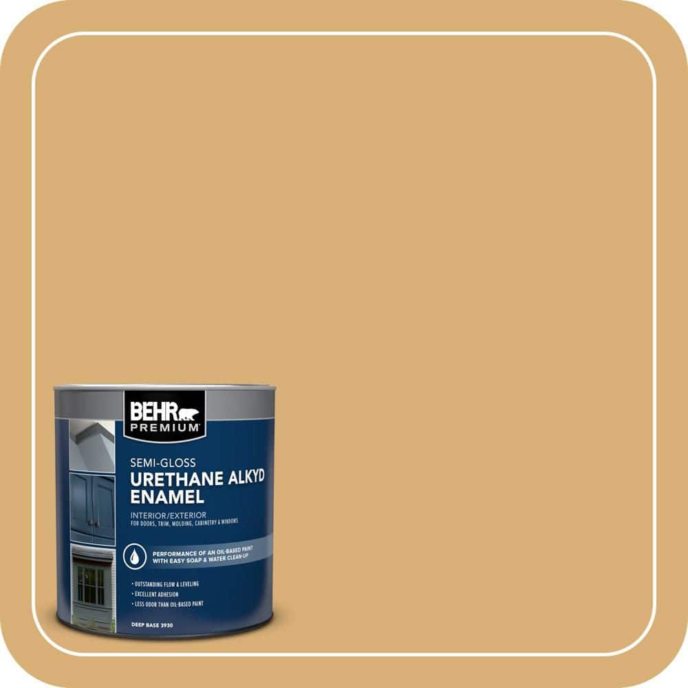 BEHR PREMIUM 1 qt. Home Decorators Collection #HDC-AC-08 Mustard Field Semi-Gloss Enamel Urethane Alkyd Interior/Exterior Paint (1)