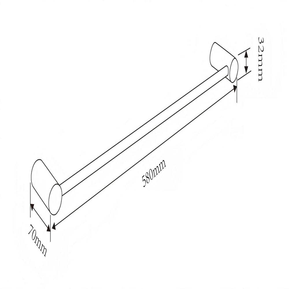 BWE Modern Wall Mounted Single Bathroom Towel Bar Holder Rack Bath Accessories Hanger (3)