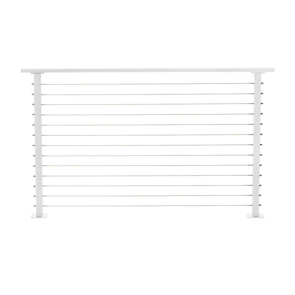 CityPost 6 ft. Deck Cable Railing, 42 in. Base Mount, White (1)