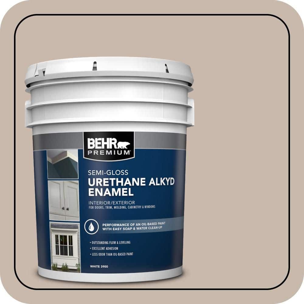 BEHR PREMIUM 5 gal. #N230-3 Armadillo Urethane Alkyd Semi-Gloss Enamel Interior/Exterior Paint