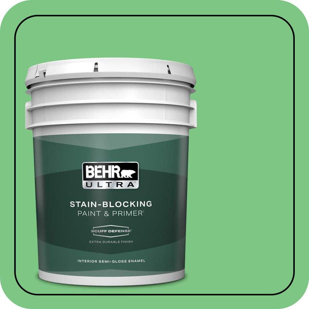 BEHR ULTRA 5 gal. #P390-5 Garden Stroll Extra Durable Semi-Gloss Enamel Interior Paint & Primer