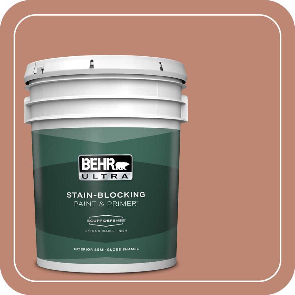 BEHR ULTRA 5 gal. #PPU2-09 Ginger Rose Extra Durable Semi-Gloss Enamel Interior Paint & Primer