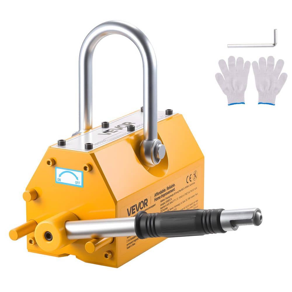 VEVOR Permanent Magnetic Lifter, 2200 lbs. Pulling Capacity, Heavy Duty N42 Neodymium Lifting Magnet with Release Handle (1)