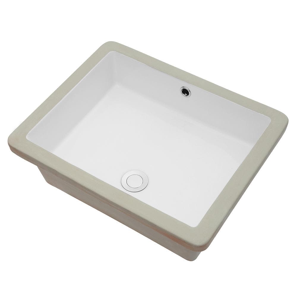 Tenleaf 20 in. x 15.5 in. Undermount Rectangular Bathroom Sink in White Ceramic with Overflow (1)